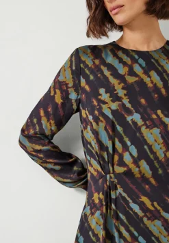 hush Dresses|Daniela Midi Dress Diagonal Tie Dye Green