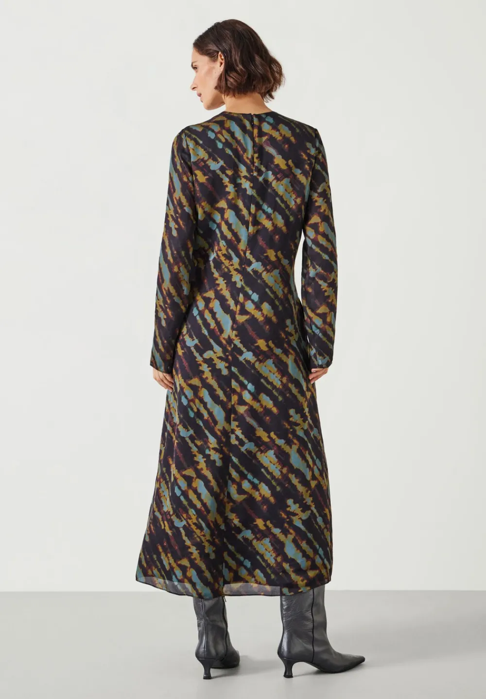 hush Dresses|Daniela Midi Dress Diagonal Tie Dye Green