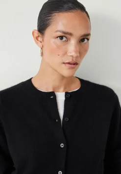 hush Jumpers & Cardigans|Daphne Cashmere Button Through Slim Cardigan Black