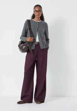 hush Jumpers & Cardigans|Daphne Cashmere Button Through Slim Cardigan Charcoal Marl