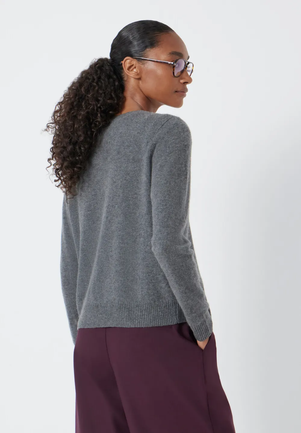 hush Jumpers & Cardigans|Daphne Cashmere Button Through Slim Cardigan Charcoal Marl