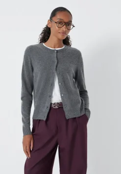 hush Jumpers & Cardigans|Daphne Cashmere Button Through Slim Cardigan Charcoal Marl