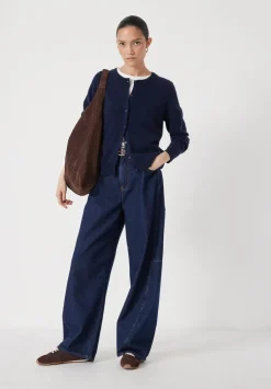 hush Jumpers & Cardigans|Daphne Cashmere Button Through Slim Cardigan Midnight Navy