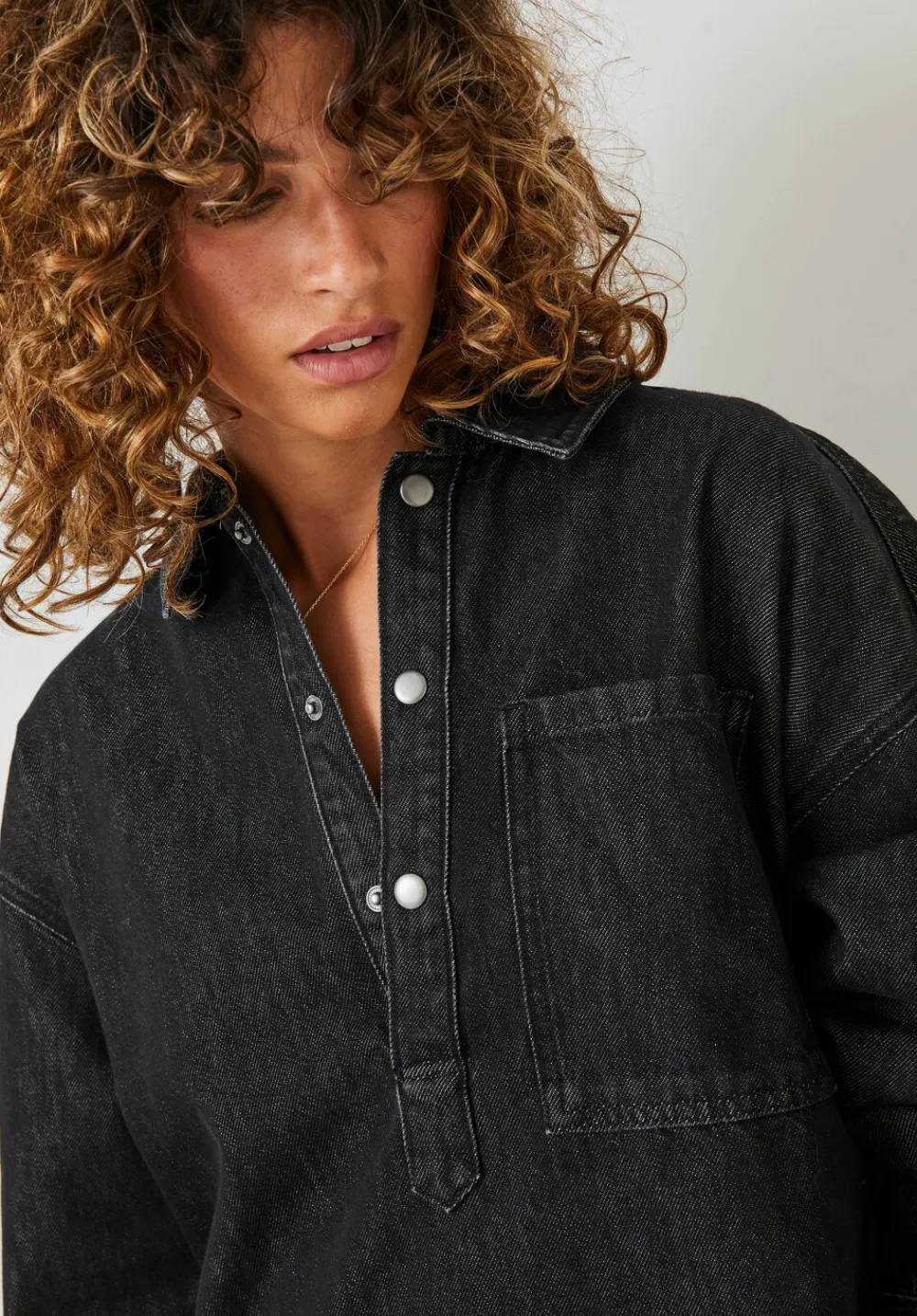 hush Shirts & Blouses|Daya Denim Shirt Washed Black