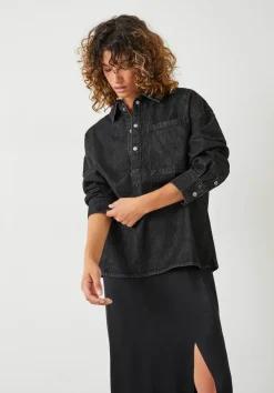 hush Shirts & Blouses|Daya Denim Shirt Washed Black
