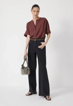 hush Shirts & Blouses|Debbie Air Flow Blouse Burgundy Brown
