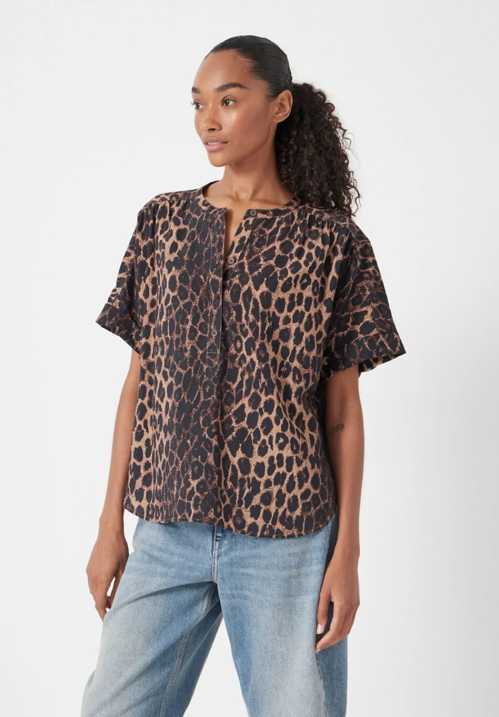 hush Shirts & Blouses|Debbie Air Flow Blouse Soft Leopard