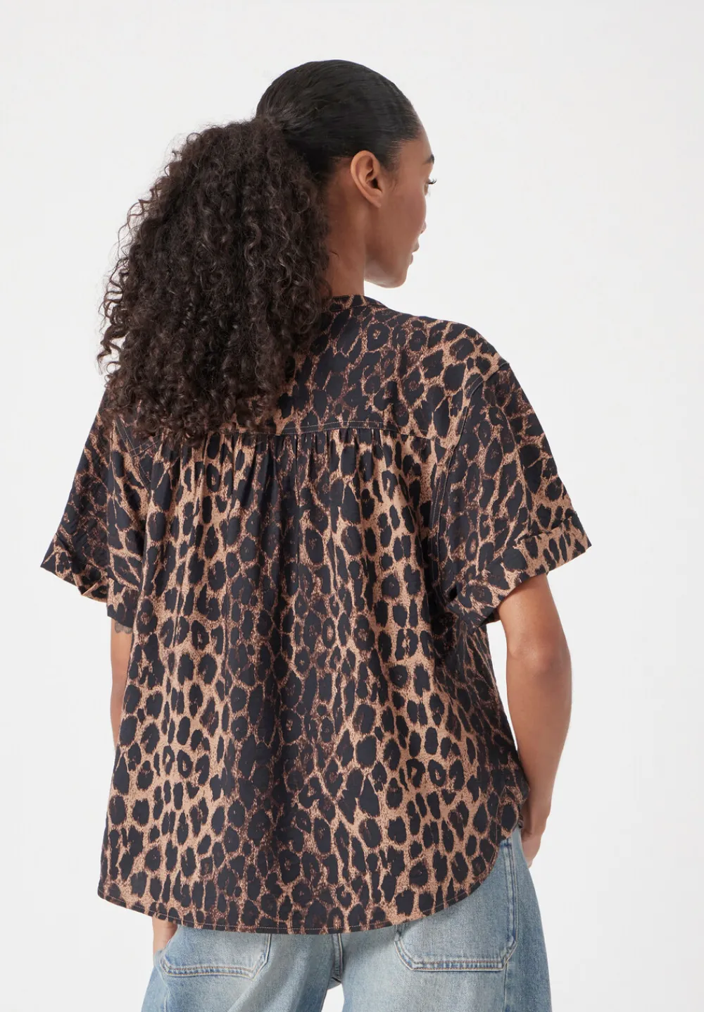 hush Shirts & Blouses|Debbie Air Flow Blouse Soft Leopard