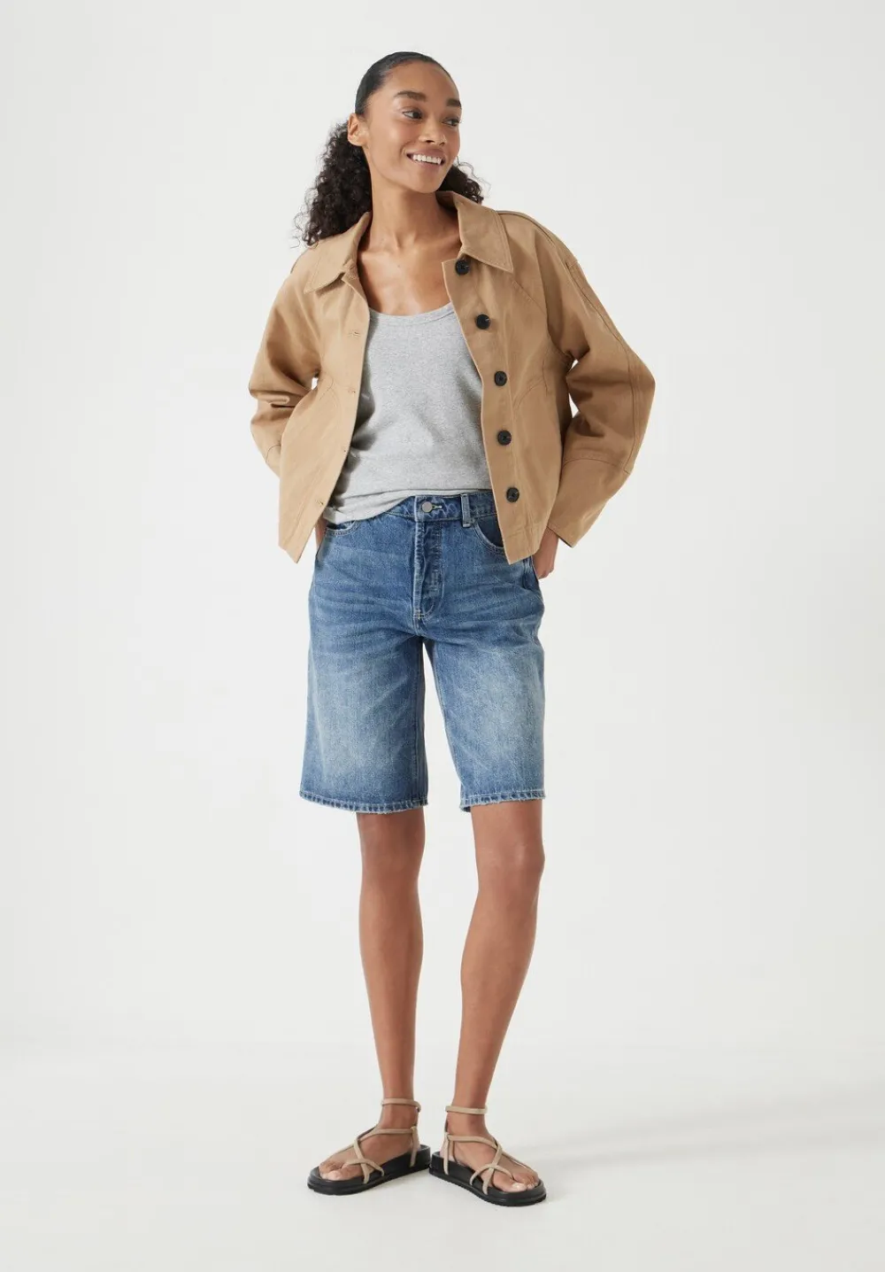 hush Shorts|Denim Bermuda Shorts Light Blue Authentic