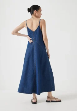 hush Dresses|Denim Maxi Slip Dress Mid Authentic Wash