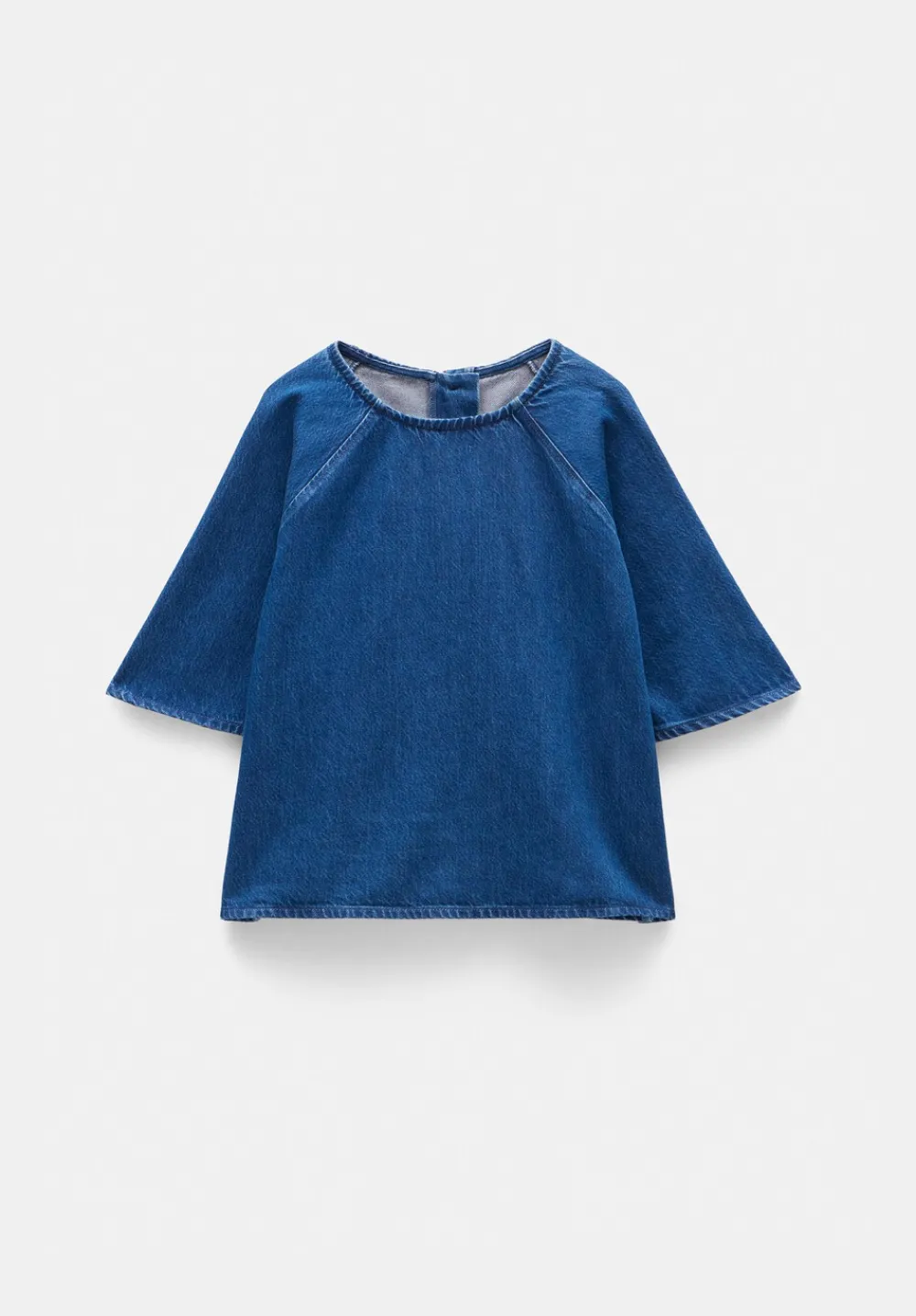 hush Tops & T-Shirts|Denim Raglan Tee Denim Blue