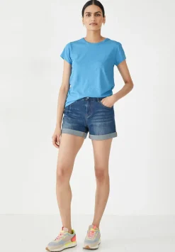 hush Shorts|Denim Shorts Vintage Wash Blue