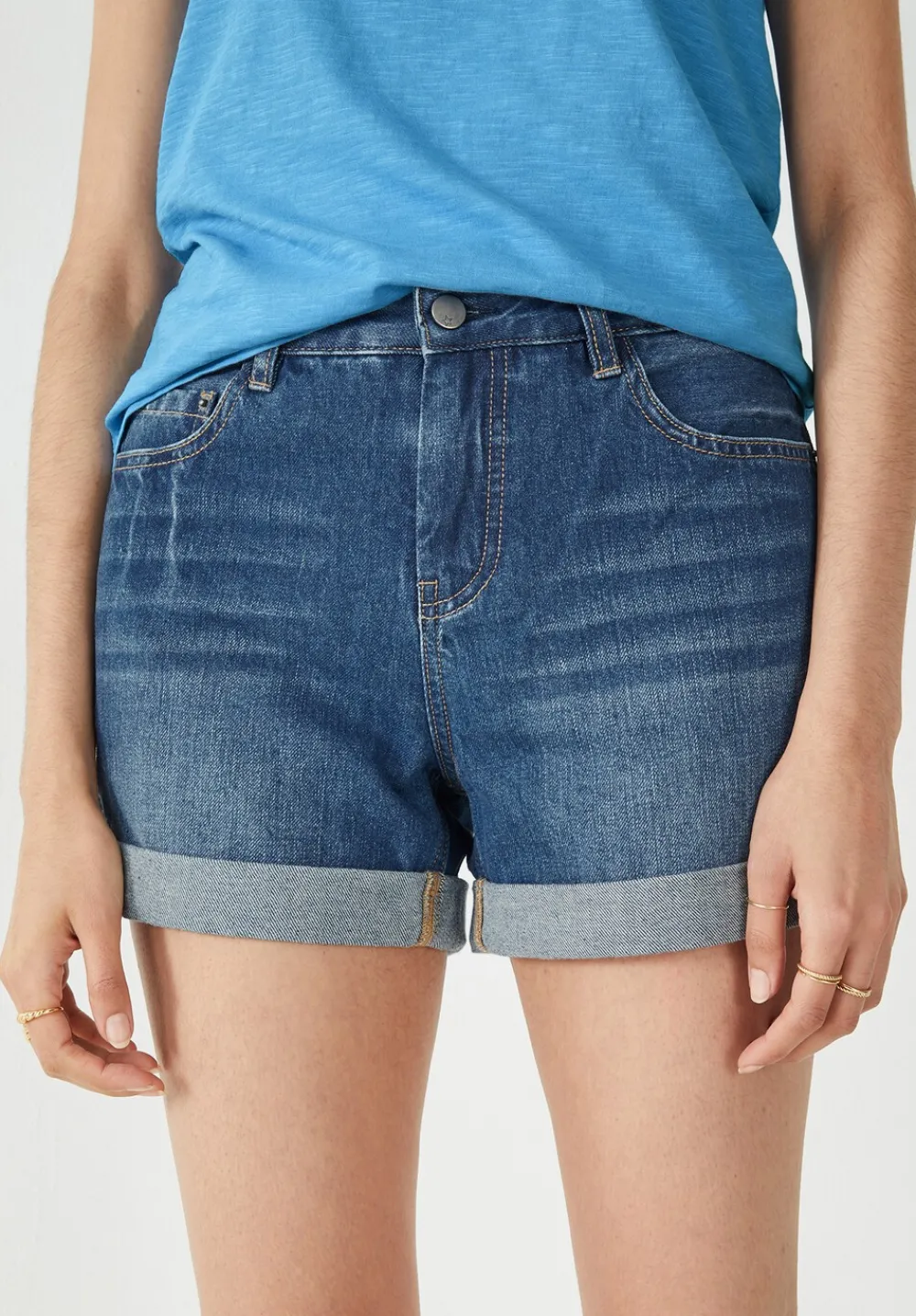 hush Shorts|Denim Shorts Vintage Wash Blue