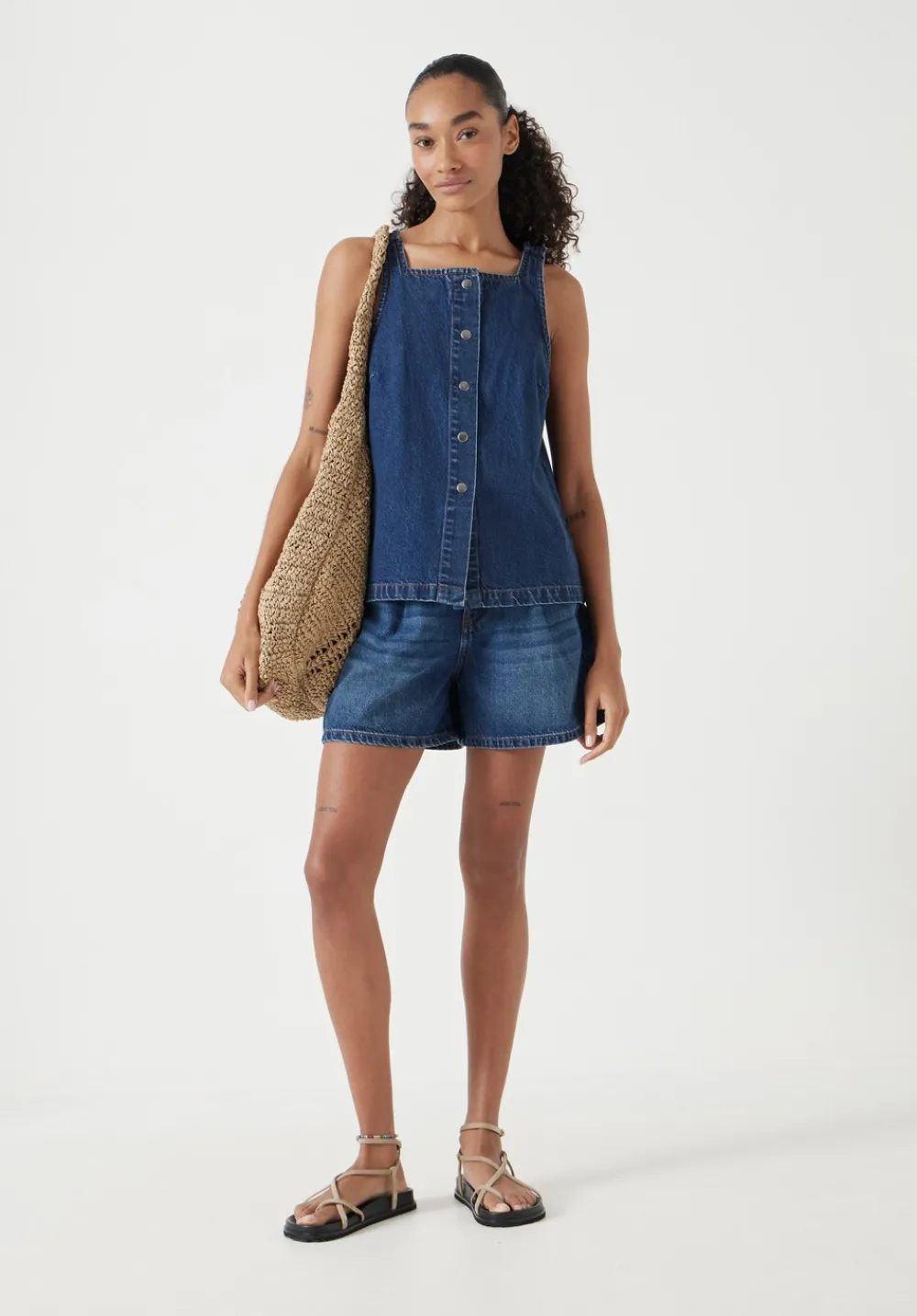 hush Tops & T-Shirts|Denim Waistcoat Mid Authentic Wash