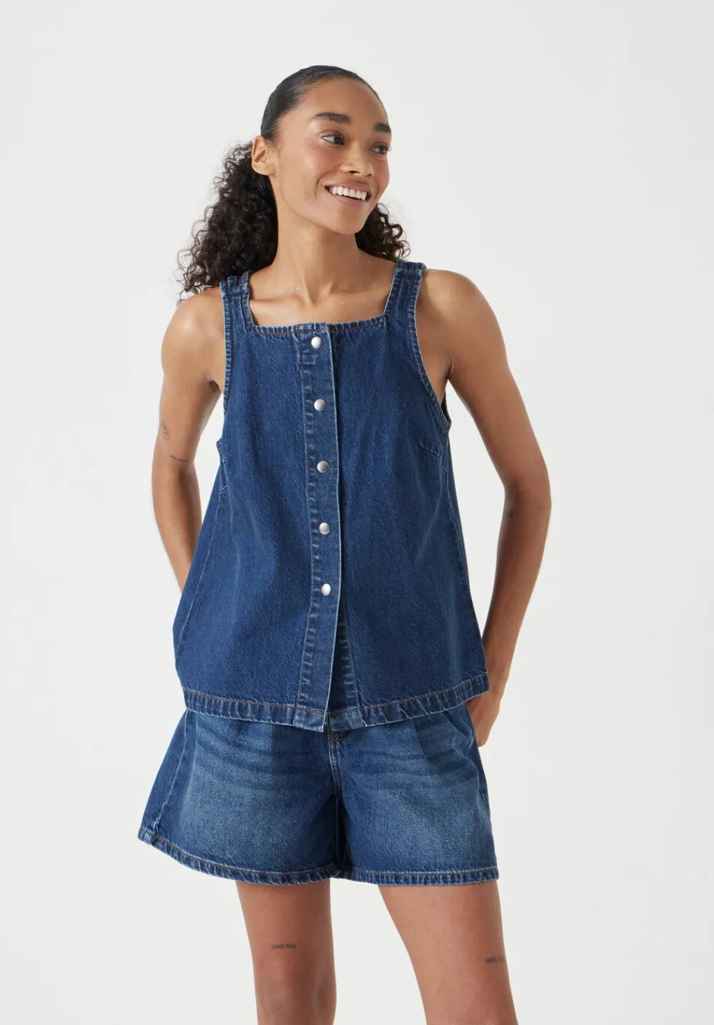 hush Tops & T-Shirts|Denim Waistcoat Mid Authentic Wash