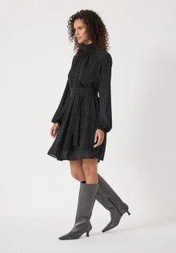 hush Dresses|Diamante Chiffon Mini Dress Black