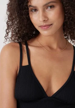 hush Swimwear & Beachwear|Dina Double Strap Crinkle Swimsuit Black