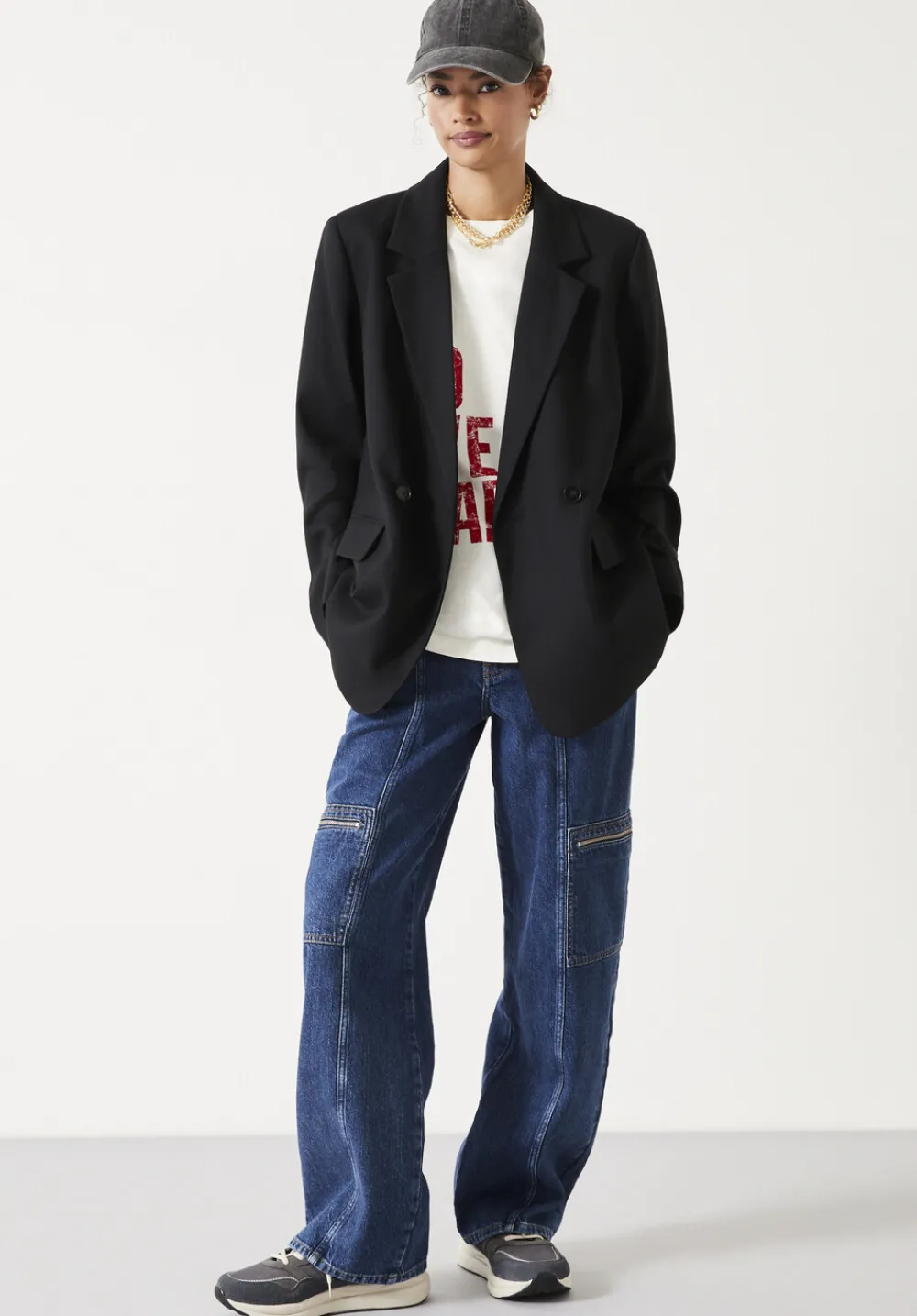 hush Jackets & Coats|Double Breasted Wool Blend Blazer Black