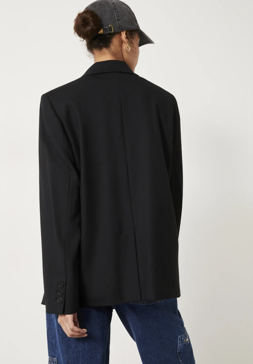 hush Jackets & Coats|Double Breasted Wool Blend Blazer Black
