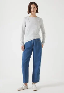 hush Tops & T-Shirts|Double Layer Long Sleeve Top Grey Marl