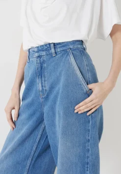 hush Jeans|Drew Wide Leg Jeans Mid Blue