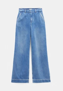 hush Jeans|Drew Wide Leg Jeans Mid Blue