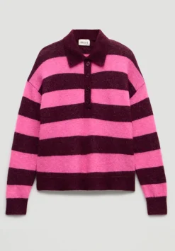 hush Jumpers & Cardigans|Drew Wool Blend Relaxed Rugby Jumper Burgundy Purple