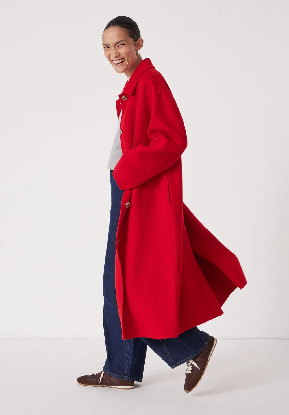 hush Jackets & Coats|Edie Pure Wool Double Faced Coat Bright Red
