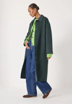 hush Jackets & Coats|Edie Pure Wool Double Faced Coat Teal Green
