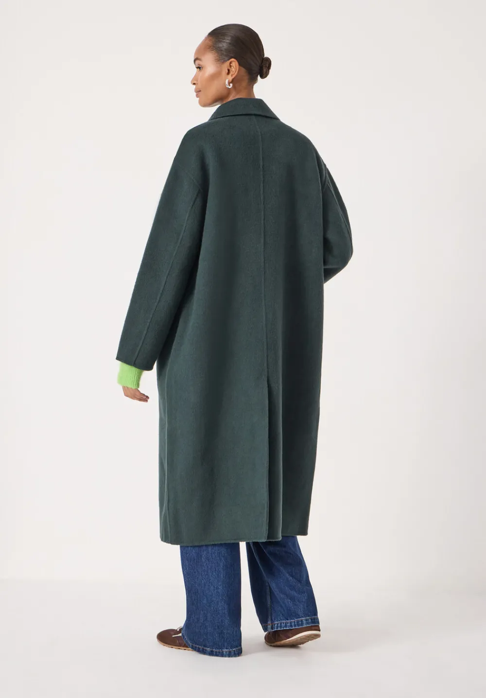 hush Jackets & Coats|Edie Pure Wool Double Faced Coat Teal Green