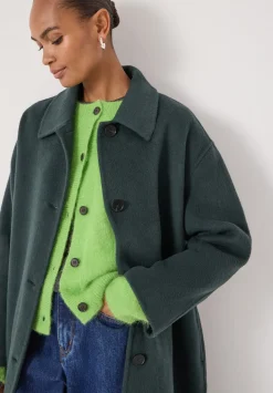 hush Jackets & Coats|Edie Pure Wool Double Faced Coat Teal Green