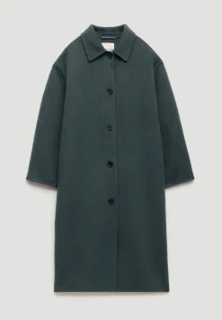 hush Jackets & Coats|Edie Pure Wool Double Faced Coat Teal Green