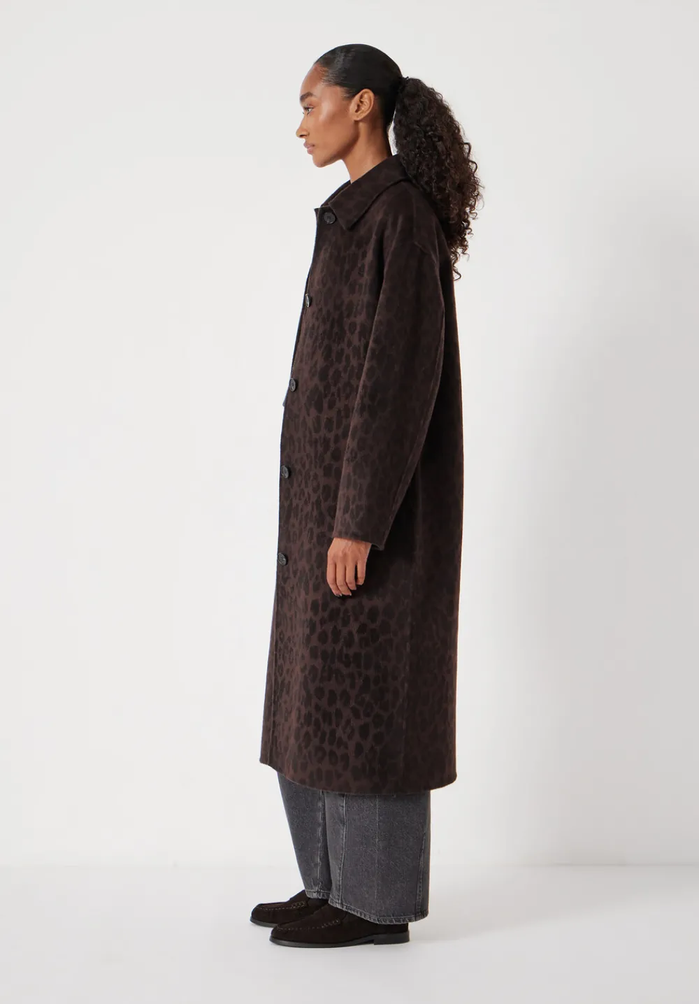 hush Jackets & Coats|Edie Pure Wool Leopard Double Faced Coat Brown Leopard