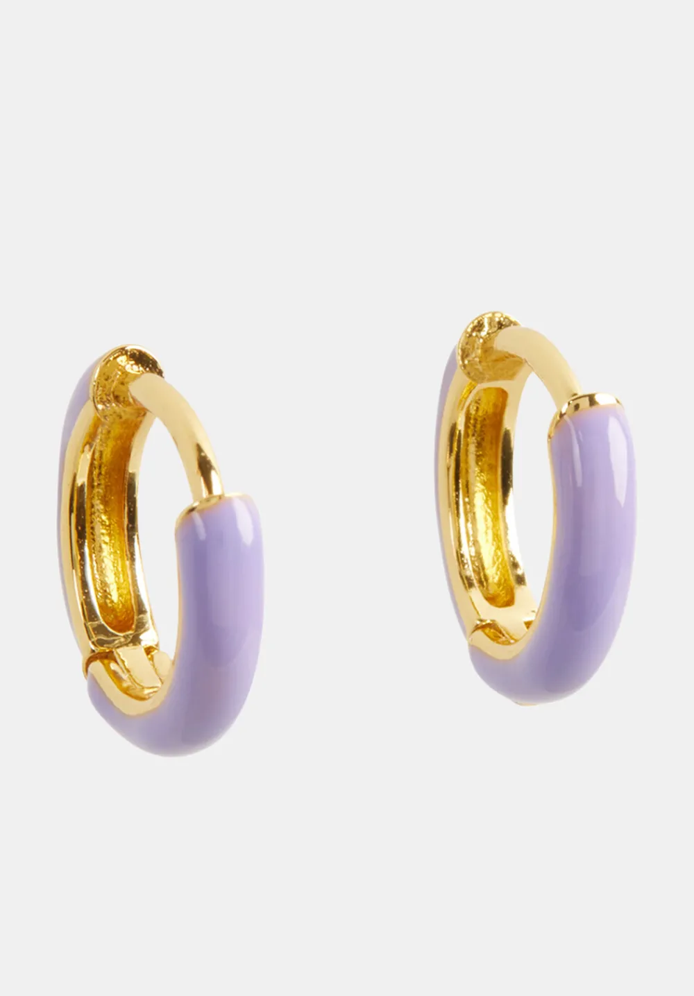 hush Jewellery|Effie Enamel Hoop Earring Gold/Lilac