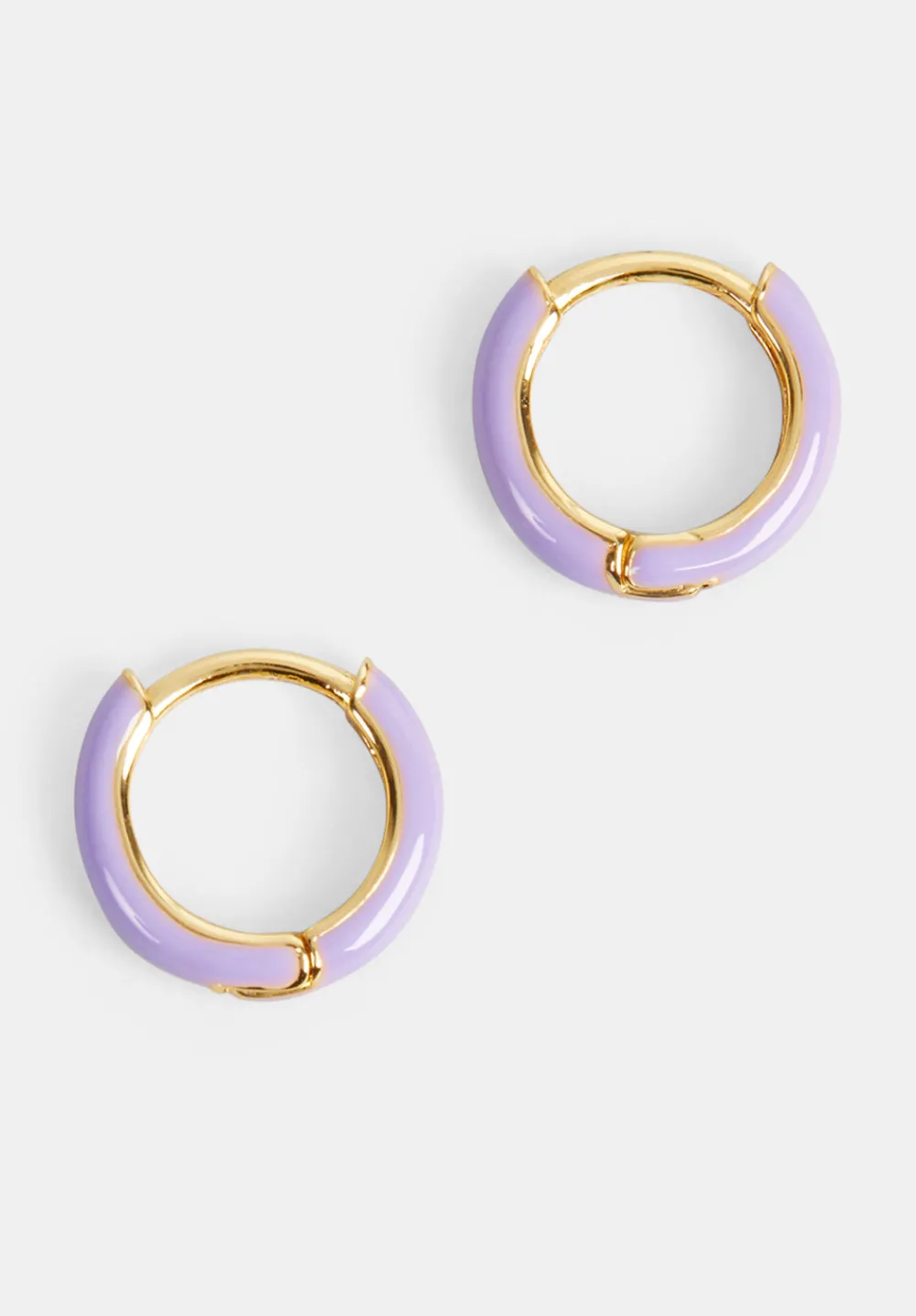 hush Jewellery|Effie Enamel Hoop Earring Gold/Lilac