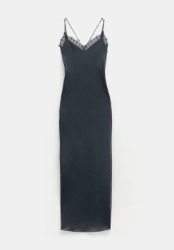 hush Dresses|Elisabetta Slip Maxi Dress Pinstripe Grey