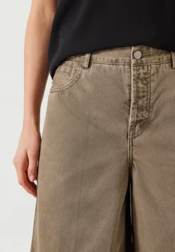 hush Jeans|Ella Wide Leg Cropped Jeans Olive