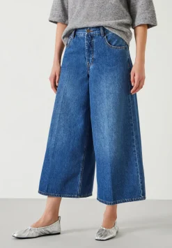 hush Jeans|Ella Wide Leg Cropped Jeans Mid Authentic