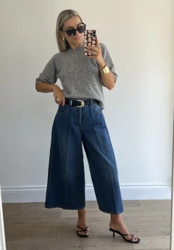 hush Jeans|Ella Wide Leg Cropped Jeans Mid Authentic