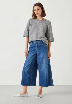 hush Jeans|Ella Wide Leg Cropped Jeans Mid Authentic