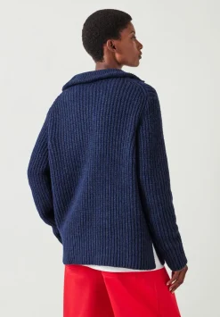 hush Jumpers & Cardigans|Ella Zip V Neck Jumper Midnight Navy