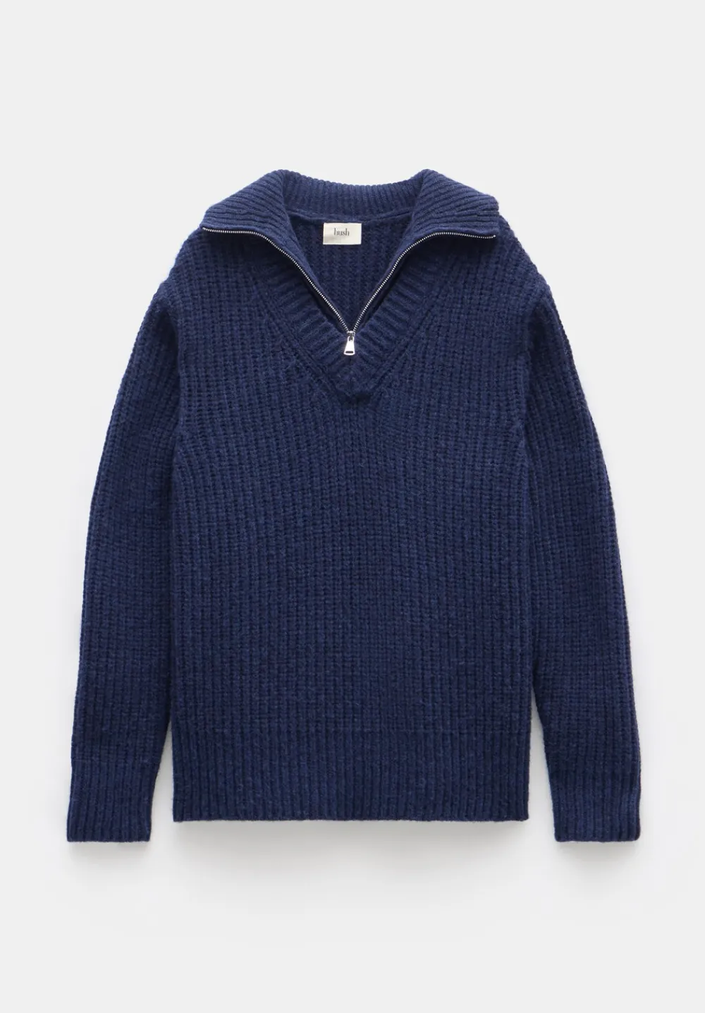 hush Jumpers & Cardigans|Ella Zip V Neck Jumper Midnight Navy