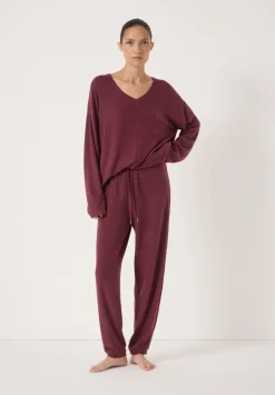hush Pyjamas & Nightwear|Elle Supersoft Joggers Burgundy Purple
