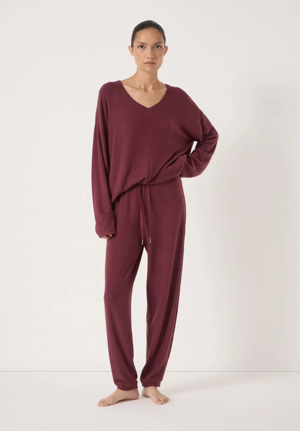 hush Pyjamas & Nightwear|Elle Supersoft Joggers Burgundy Purple