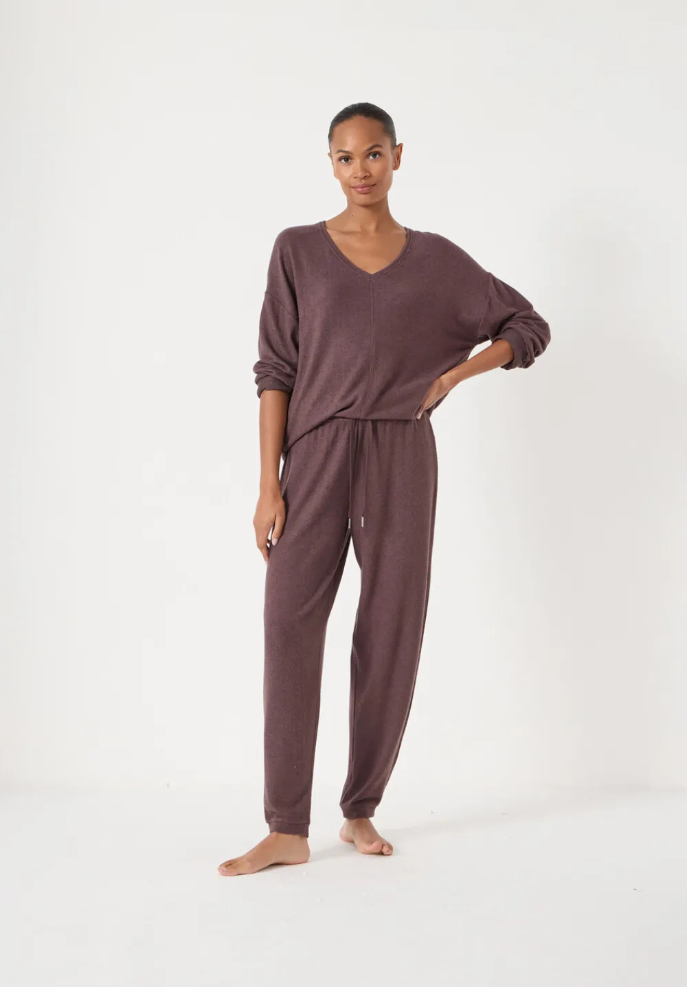 hush Pyjamas & Nightwear|Elle Supersoft Joggers Chocolate Melange