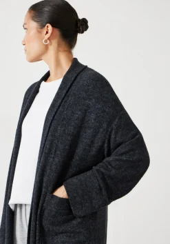 hush Pyjamas & Nightwear|Elle Supersoft Long Cardigan Charcoal Marl