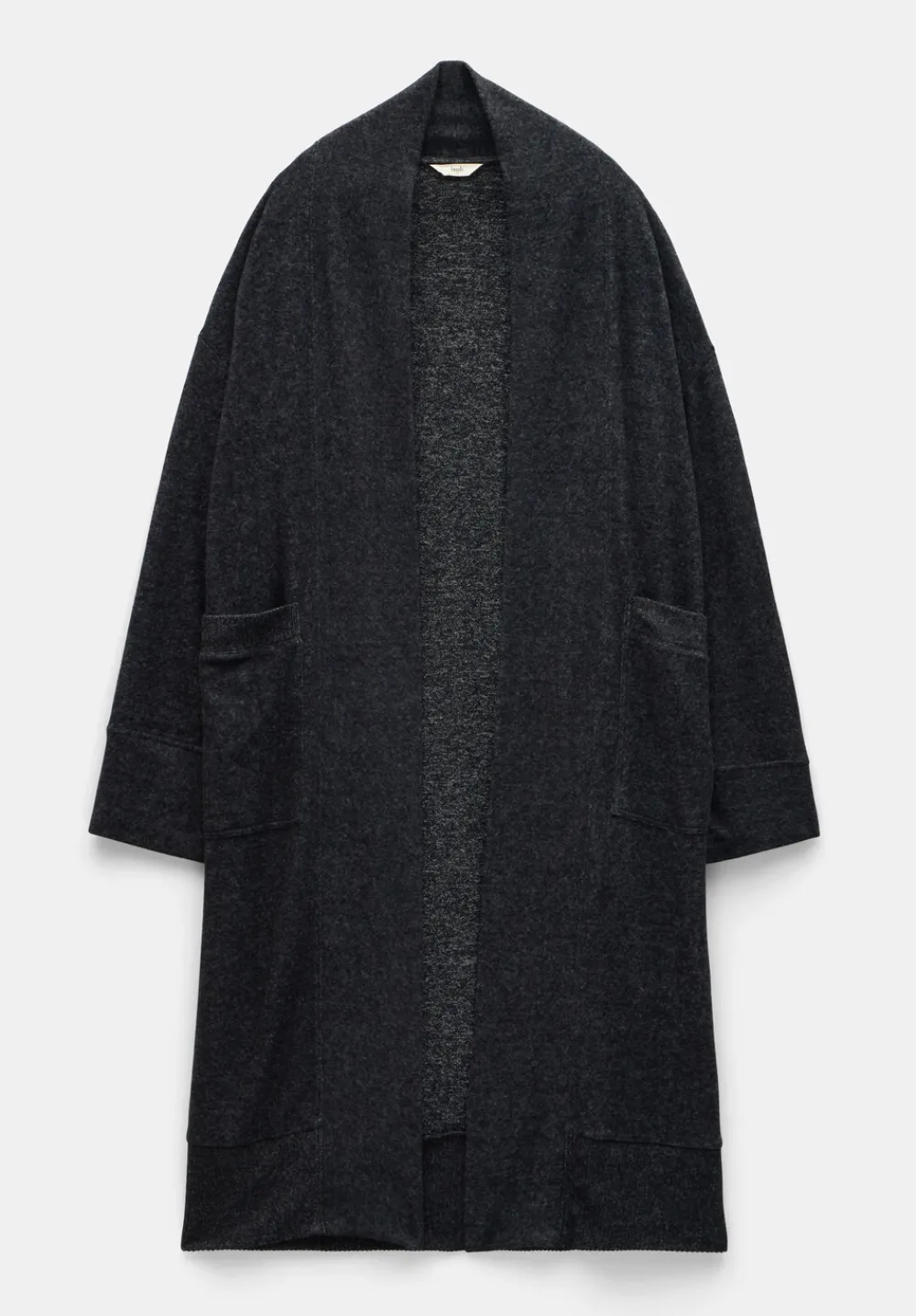 hush Pyjamas & Nightwear|Elle Supersoft Long Cardigan Charcoal Marl