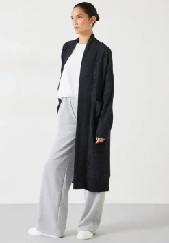 hush Pyjamas & Nightwear|Elle Supersoft Long Cardigan Charcoal Marl