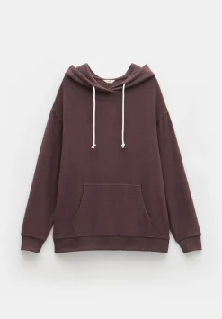 hush Sweatshirts & Hoodies|Elle Supersoft Longline Hoodie Chocolate brown