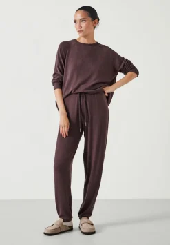 hush Pyjamas & Nightwear|Elle Supersoft Raglan Top Chocolate brown